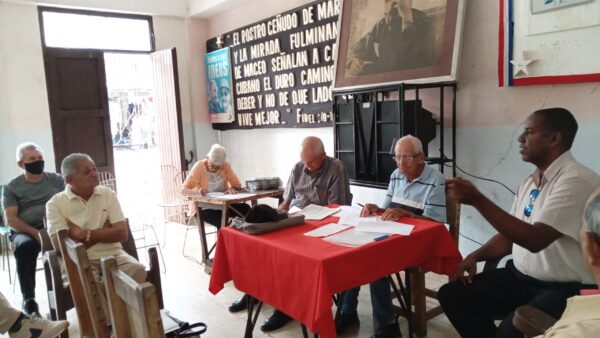 Miembros de la Asociación de Combatientes de la Revolución Cubana, en San Antonio de los Baños