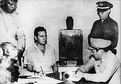Fidel Castro cuando fue arrestado en julio de 1953, luego del ataque al cuartel Moncada.