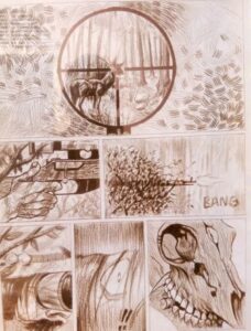 VIII Salón Nacional de Artes Plásticas "José Luis Posada".
Premio Historieta
Autor: Jorge Alejandro Guerra Salomón
Título: Evocando las hojas